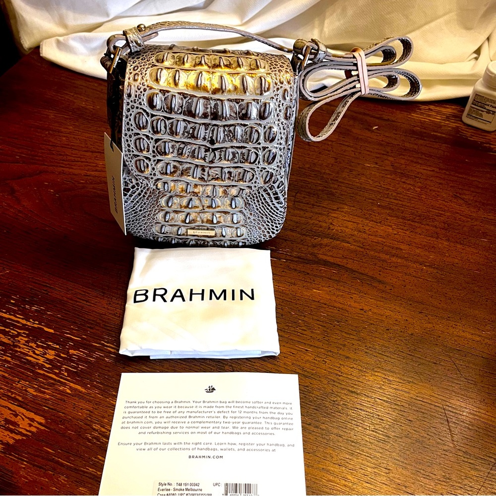 BRAHMIN Everlee Crossbody in Smoke Melbourne